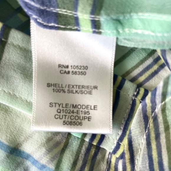 EQUIPMENT NWT WOMENS SP BUTTON-DOWN LONG SLEEVE SHEER TOP BLUE GREEN PLAID SILK - Picture 9 of 12